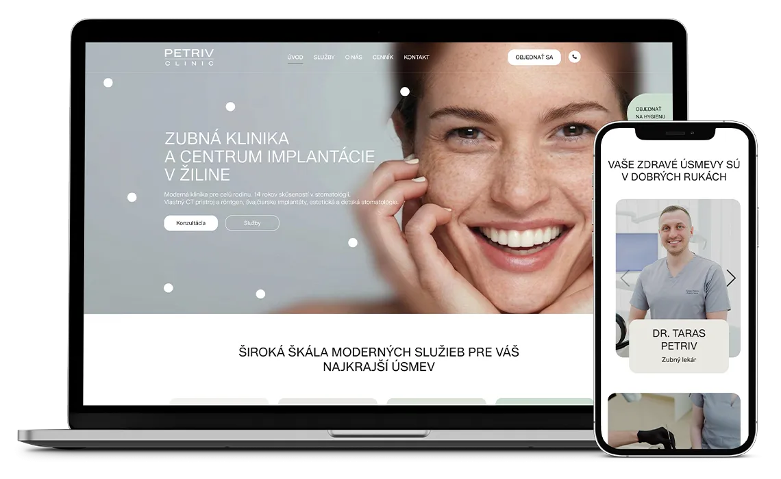 Petriv Clinic – hlavný vizuál referencie